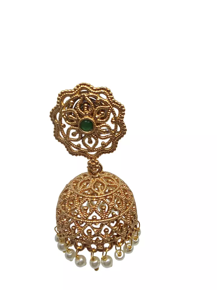 Women Kundan Polki Earrings Valentine's Day Gift Indian Bollywood Gold Plated By Kalra Creations