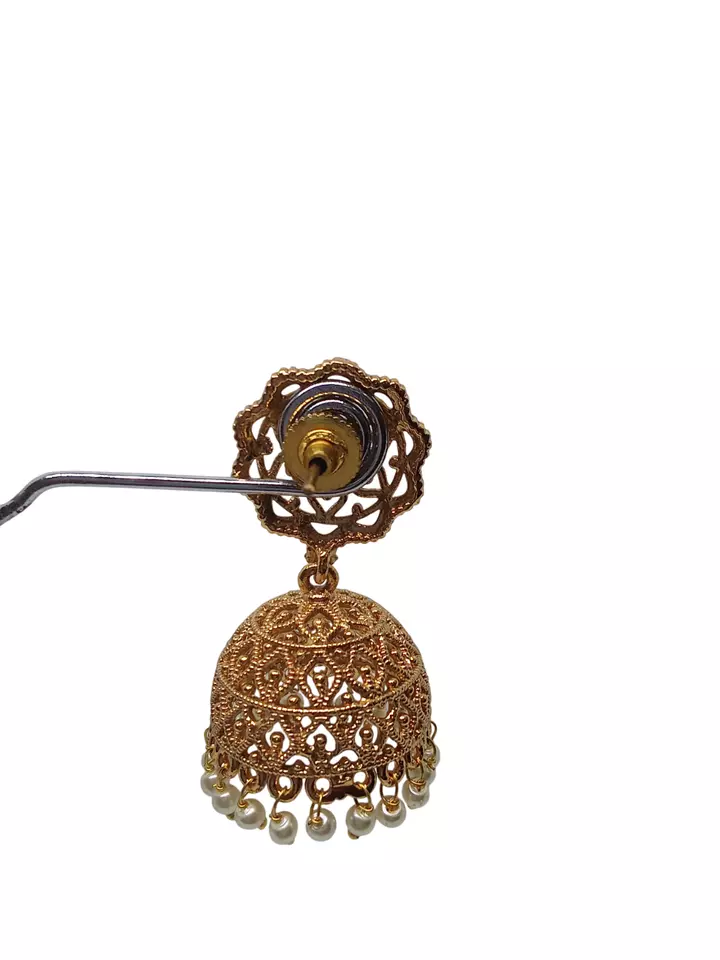 Women Kundan Polki Earrings Valentine's Day Gift Indian Bollywood Gold Plated By Kalra Creations