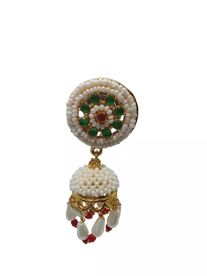 Women Kundan Polki Girls Earrings Indian Bollywood Gold Plated Valentine's Day Gift By Kalra Creations