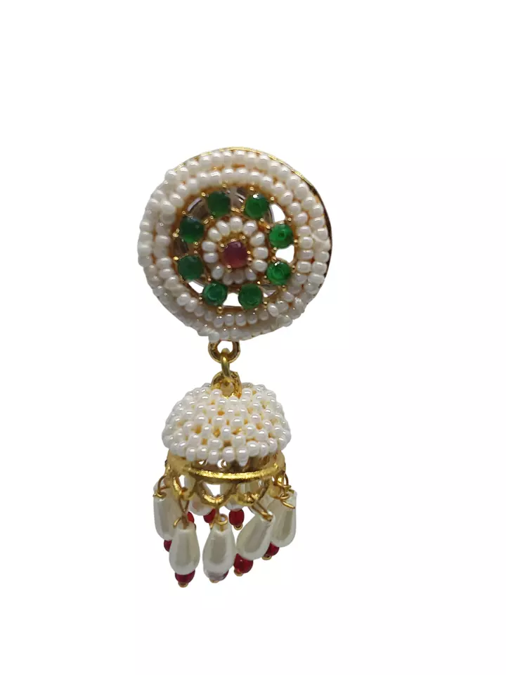 Women Kundan Polki Girls Earrings Indian Bollywood Gold Plated Valentine's Day Gift By Kalra Creations