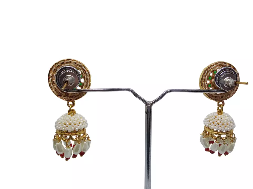 Women Kundan Polki Girls Earrings Indian Bollywood Gold Plated Valentine's Day Gift By Kalra Creations