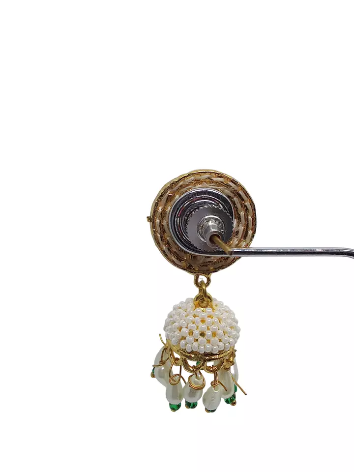 Women Kundan Polki Earrings Valentine's Day Gift Indian Gold Plated Bollywood By Kalra Creations