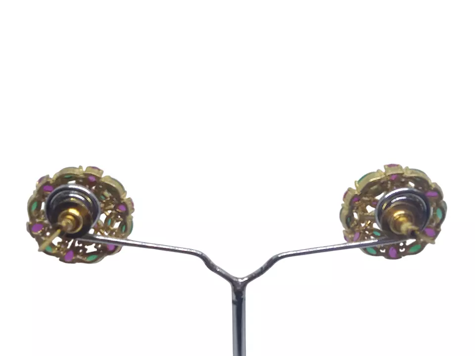 Women Earrings Jewelry Indian Gold Tone Tops Style Copper By Kalra Creations