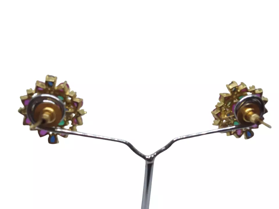 Women Indian Earrings Jewelry Bollywood Gold Tone Tops Style Bridal By Kalra Creations