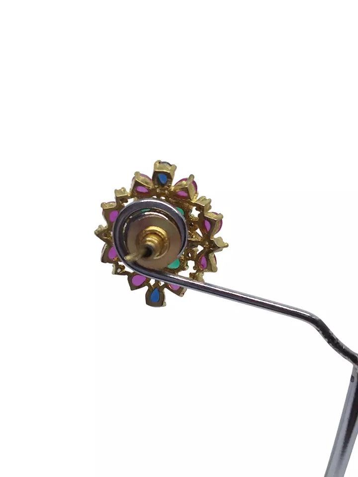 Women Indian Earrings Jewelry Bollywood Gold Tone Tops Style Bridal By Kalra Creations