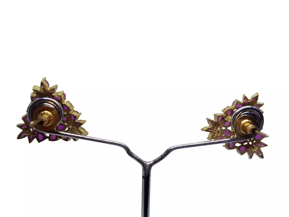 Women Earrings Jewelry Indian Bollywood Gold Tone Tops Style Bridal Copper By Kalra Creations