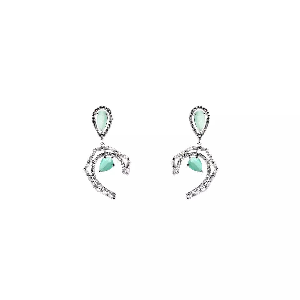 Women Earrings Indian Bollywood Silver Plated Valentine's Day Gift Bridal By Kalra Creations