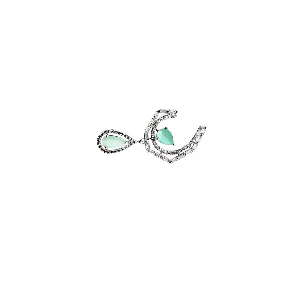 Women Earrings Indian Bollywood Silver Plated Valentine's Day Gift Bridal By Kalra Creations