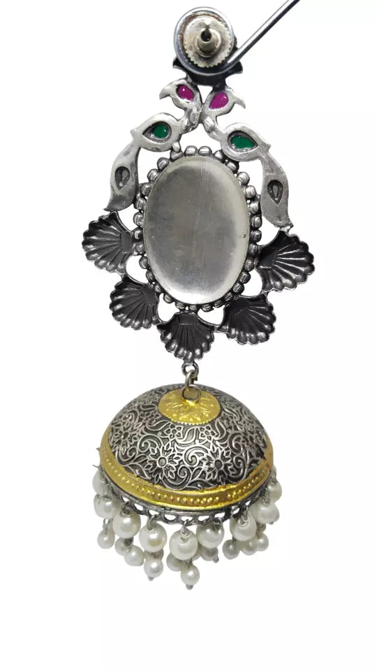 Women Jewelry Indian Silver Oxidised Women Bollywood Bridal Brass Earrings By Kalra Creations