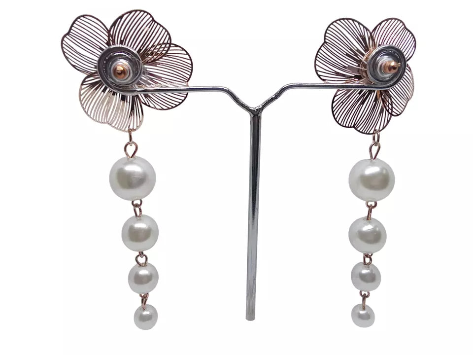 Korean Rose Gold Plated Studded Earring Effect Stud Earrings For Women By Kalra Creations