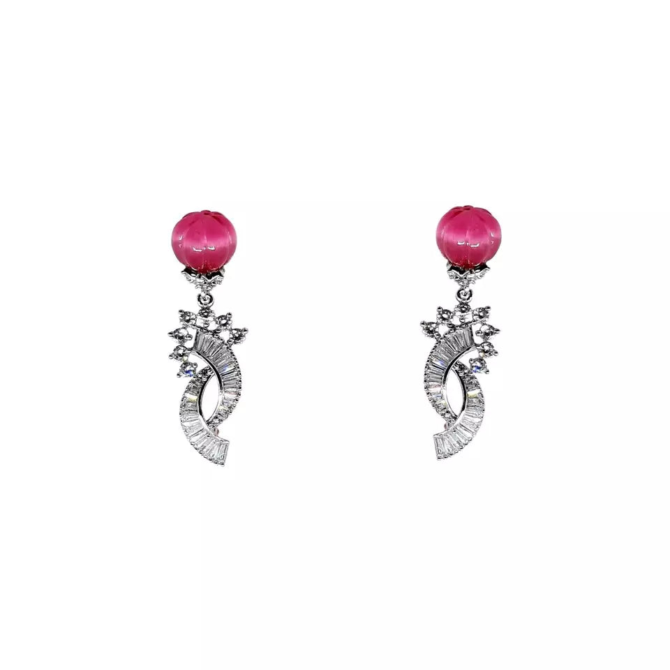 Women Earrings Indian Bollywood Silver Plated Kundan Jhumki Earring Copper By Kalra Creations
