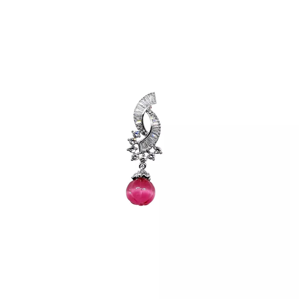 Women Earrings Indian Bollywood Silver Plated Kundan Jhumki Earring Copper By Kalra Creations