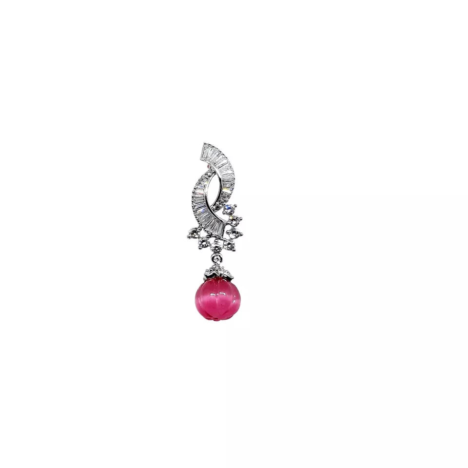 Women Earrings Indian Bollywood Silver Plated Kundan Jhumki Earring Copper By Kalra Creations