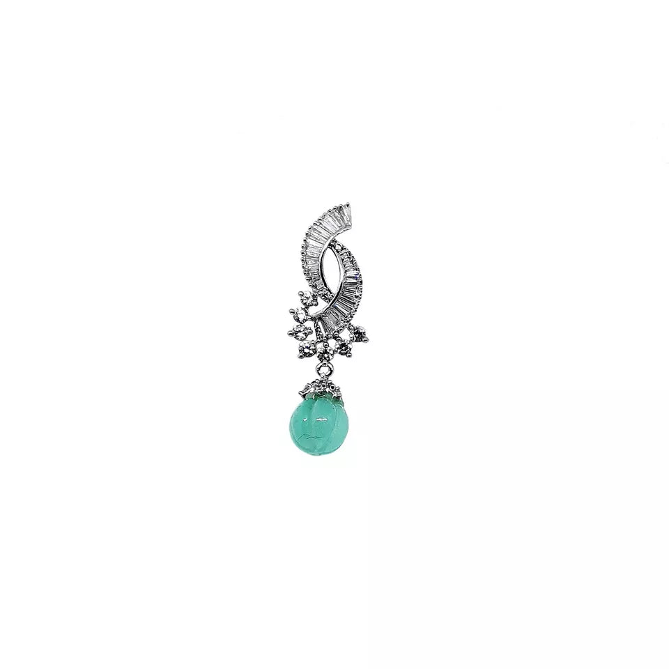 Women Earrings Indian Bollywood Silver Plated Kundan Valentine's Day Gift Jhumki By Kalra Creations