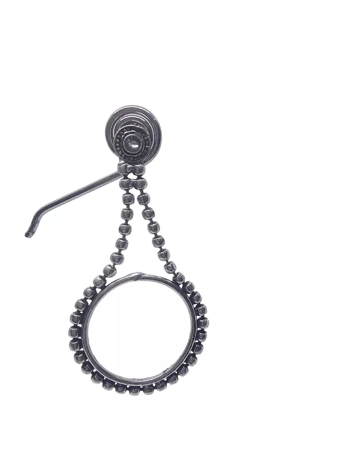 Women Earrings Jewelry Indian Style Bridal Brass Silver Oxidised Earrings By Kalra Creations