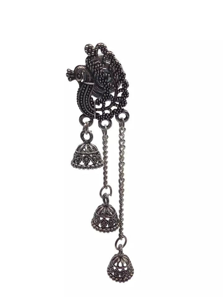 Women Earrings Brass Earrings Jewelry Indian Bollywood Style Bridal Silver Oxidised By Kalra Creations