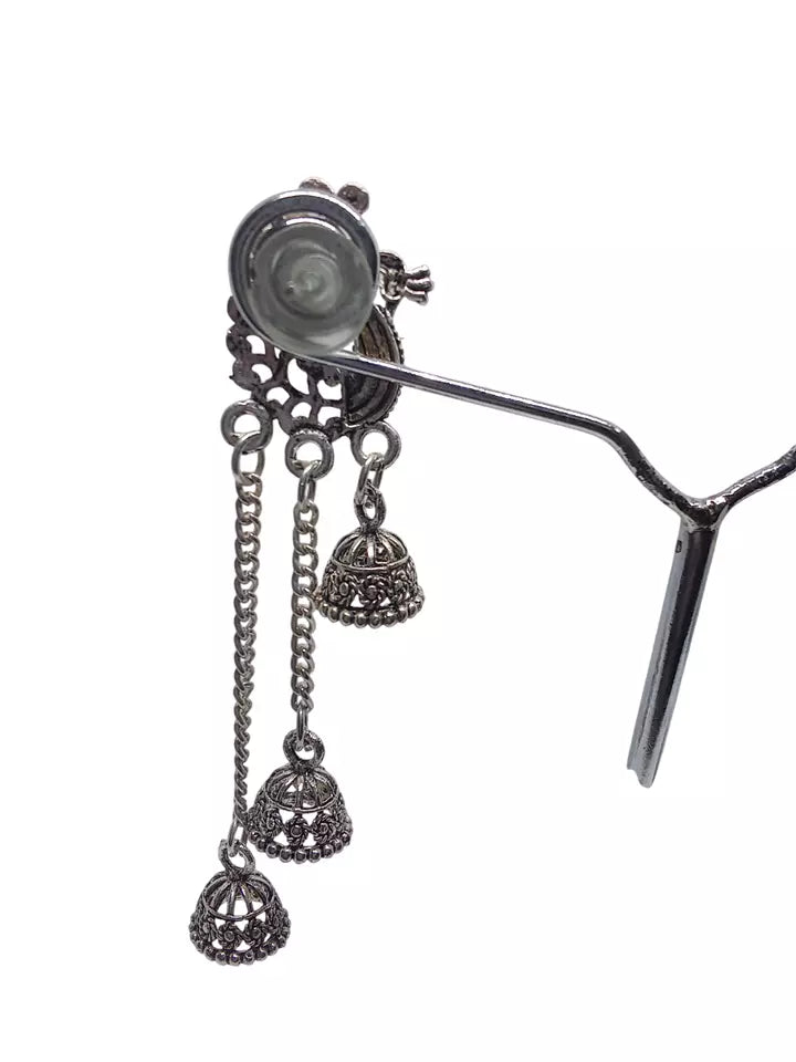 Women Earrings Brass Earrings Jewelry Indian Bollywood Style Bridal Silver Oxidised By Kalra Creations