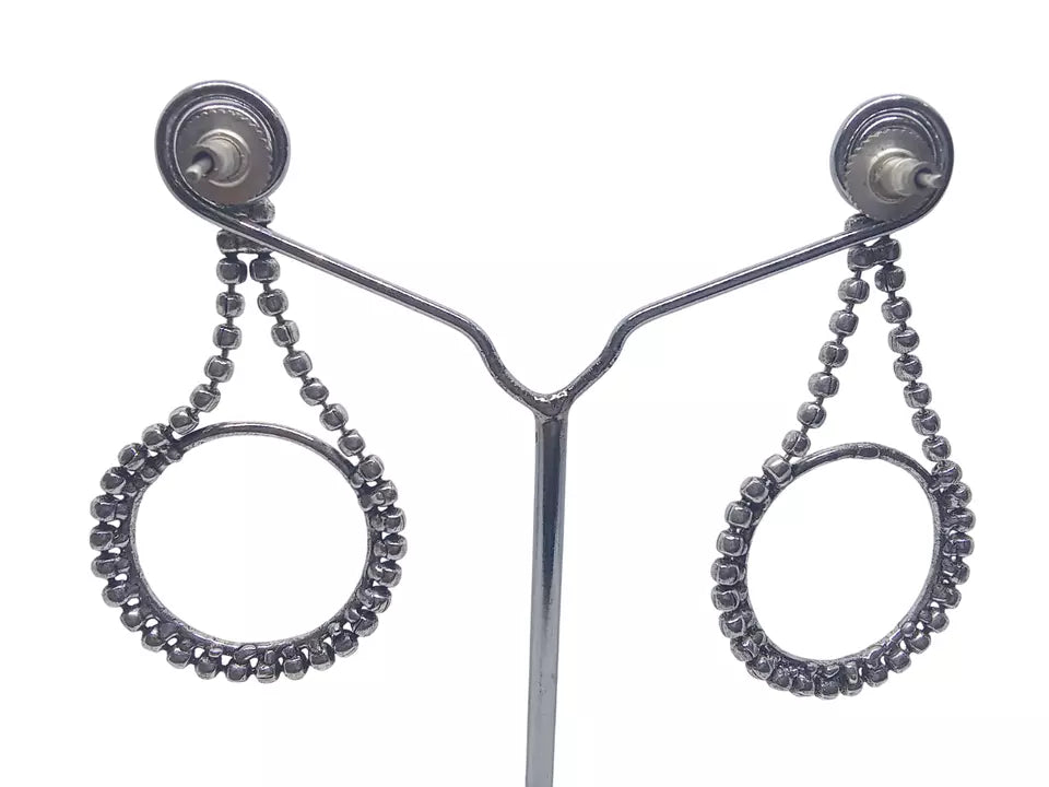 Women Indian Bollywood Silver Oxidised Earrings Brass Jewelry Style Earrings By Kalra Creations