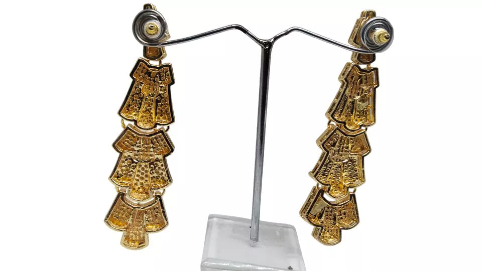 Women Jewelry Indian Gold Plated Bollywood Style Bridal Brass Earrings By Kalra Creations