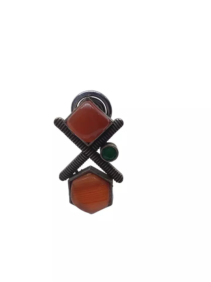 Women Silver Oxidised Earring Effect Stud Earrings For Women And Girl By Kalra Creations