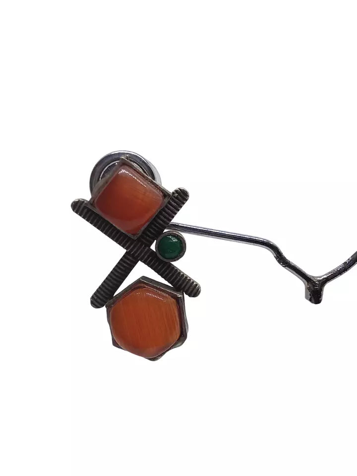 Women Silver Oxidised Earring Effect Stud Earrings For Women And Girl By Kalra Creations