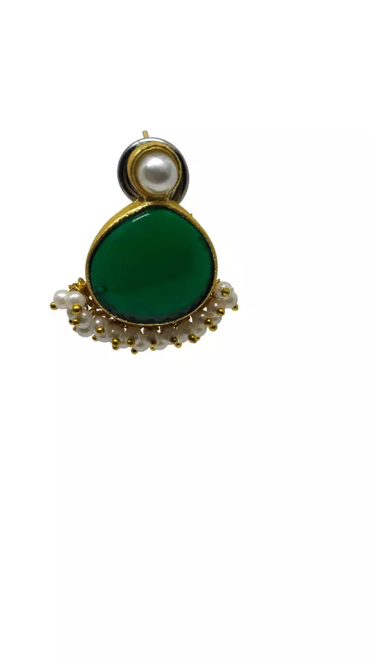 Women Jewelry Indian Earrings Bollywood Style Bridal Brass Stone Earrings By Kalra Creations
