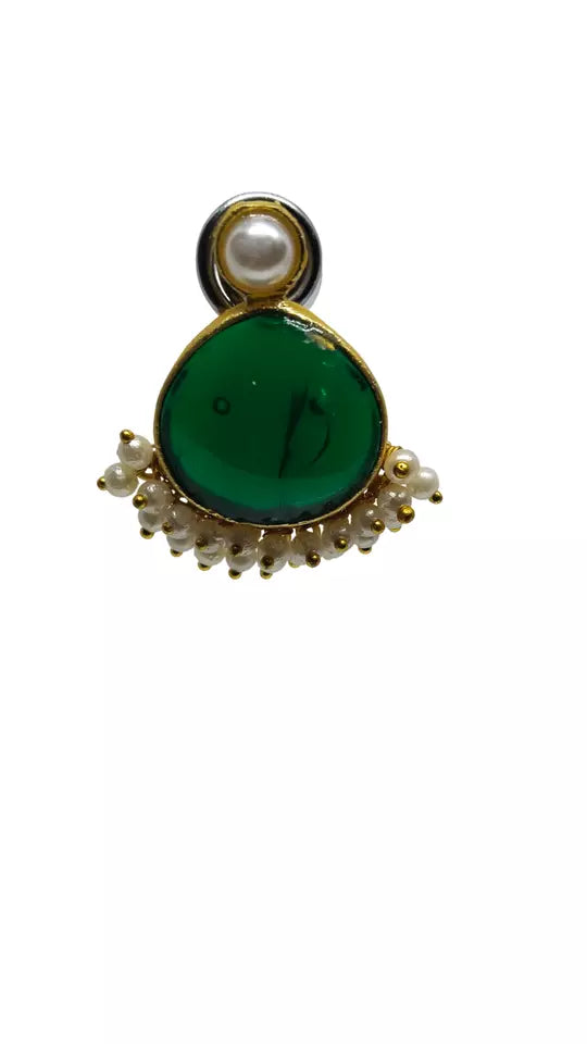 Women Jewelry Indian Earrings Bollywood Style Bridal Brass Stone Earrings By Kalra Creations
