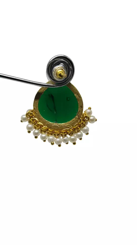 Women Jewelry Indian Earrings Bollywood Style Bridal Brass Stone Earrings By Kalra Creations