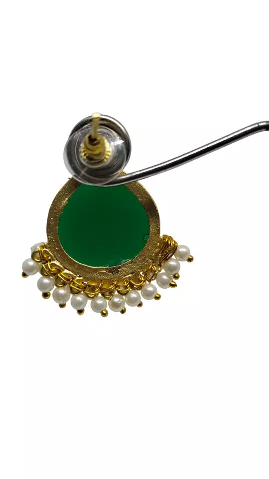 Women Jewelry Indian Earrings Bollywood Style Bridal Brass Stone Earrings By Kalra Creations
