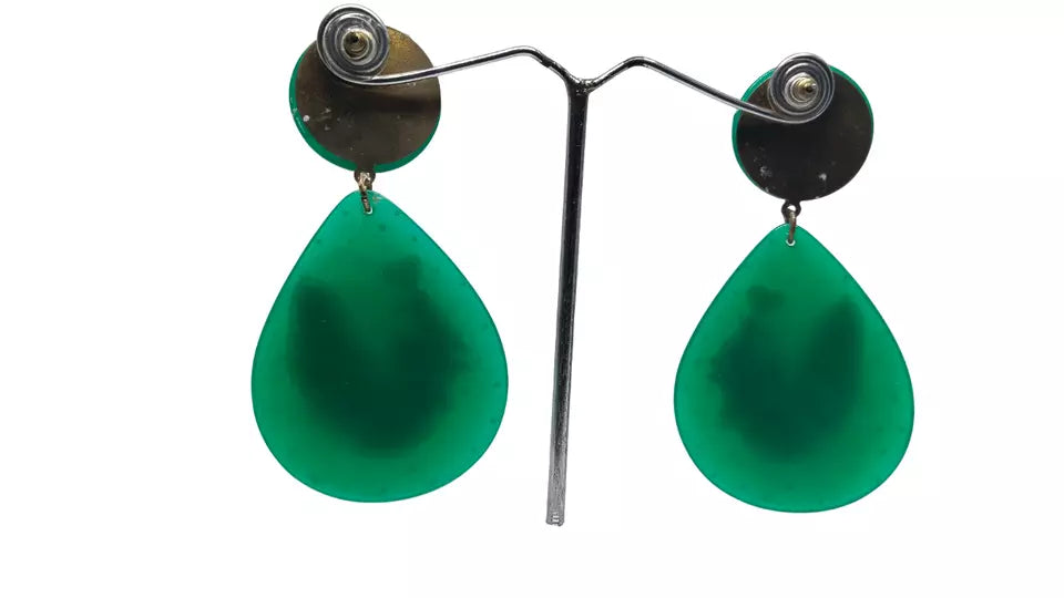 Women Jewelry Indian Gold Tone Green Stone Bollywood Style Bridal Brass Earrings By Kalra Creations