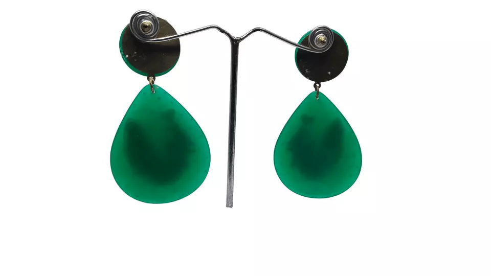 Women Jewelry Indian Gold Tone Green Stone Bollywood Style Bridal Brass Earrings By Kalra Creations