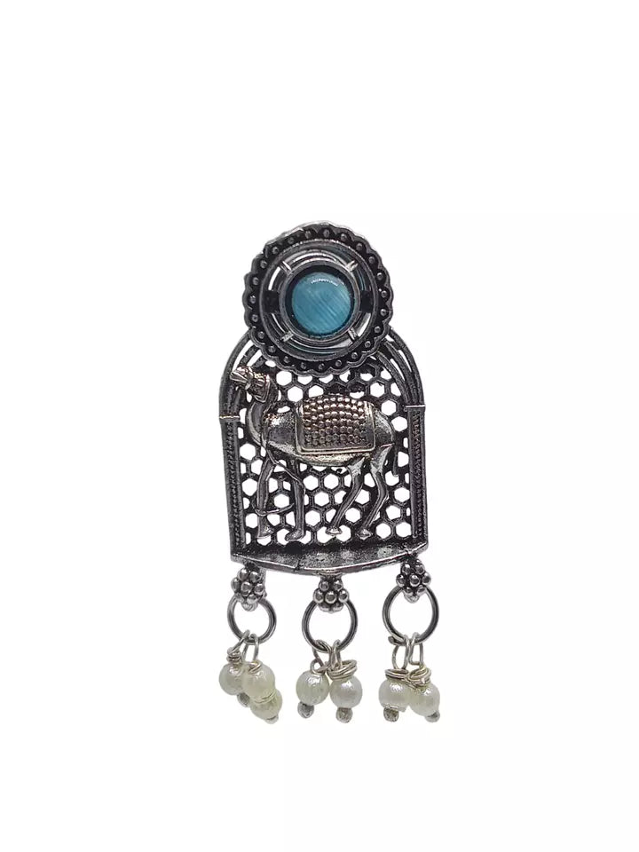 Women Jewelry Indian Earrings Bollywood Style Bridal Brass Blue Stone Earrings By Kalra Creations