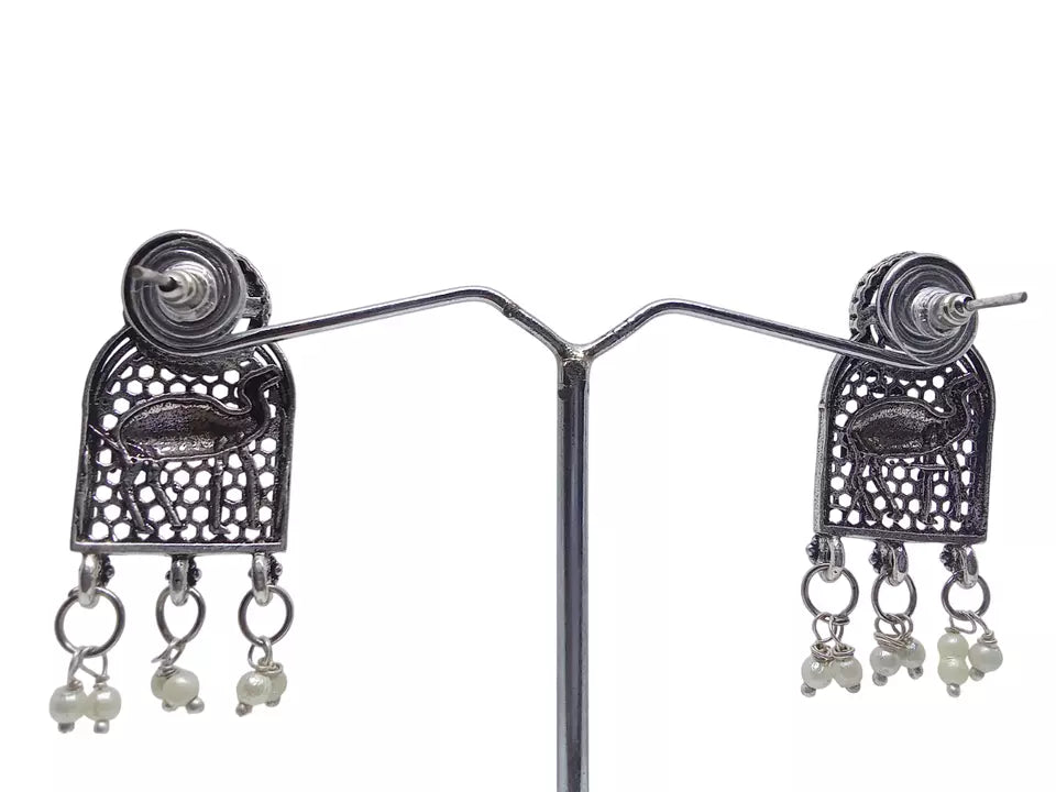 Women Jewelry Indian Earrings Bollywood Style Bridal Brass Blue Stone Earrings By Kalra Creations