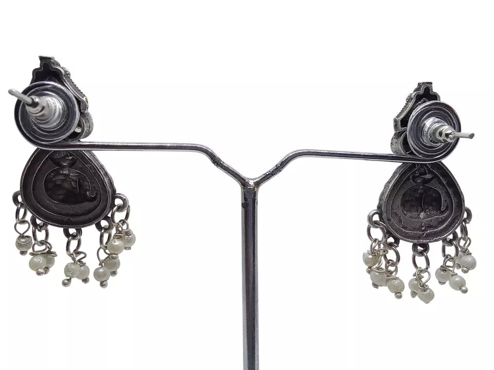 Women Jewelry Indian Earrings Bollywood Style Bridal Brass Stone Earrings By Kalra Creations