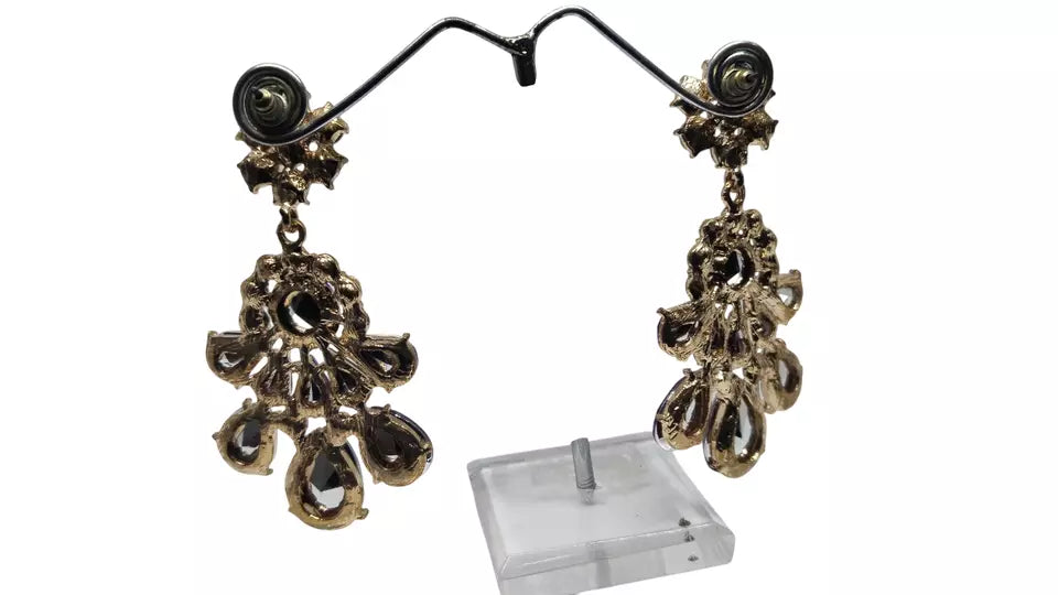 Women Jewelry Indian Purple Stone Women Bollywood Style Bridal Brass Earrings By Kalra Creations