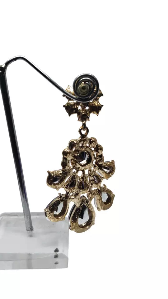 Women Jewelry Indian Purple Stone Women Bollywood Style Bridal Brass Earrings By Kalra Creations