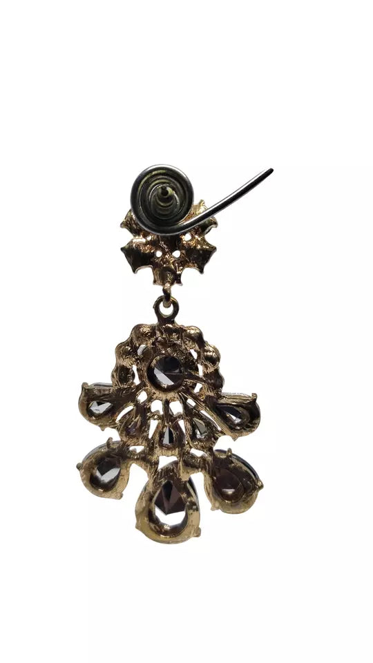 Women Jewelry Indian Purple Stone Women Bollywood Style Bridal Brass Earrings By Kalra Creations
