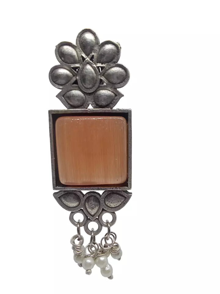 Women Earrings Brown Tops Jewelry Indian Bollywood Style Bridal Brass Earrings By Kalra Creations