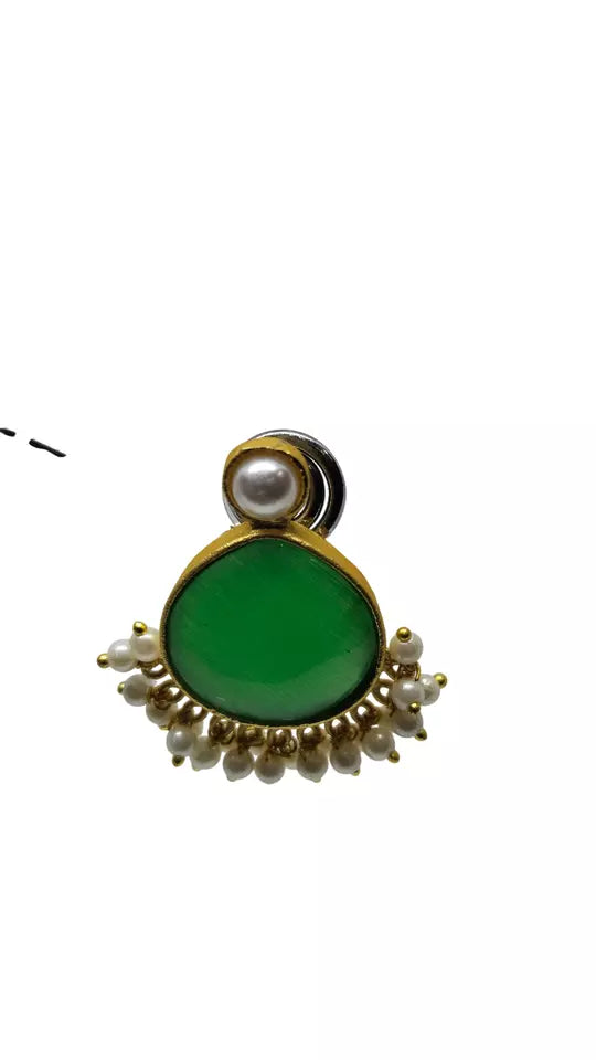Women Jewelry Indian Earrings Bollywood Green Style Bridal Brass Earrings By Kalra Creations
