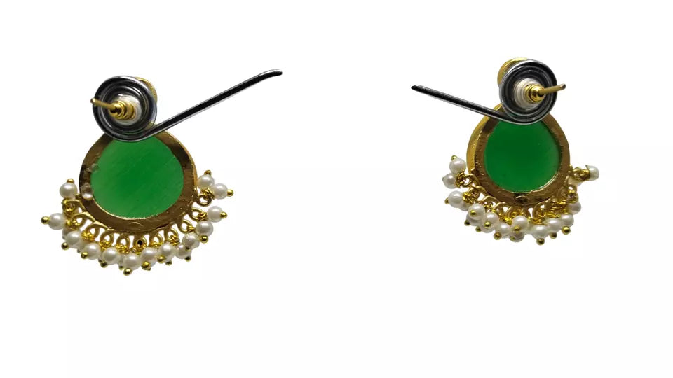 Women Jewelry Indian Earrings Bollywood Green Style Bridal Brass Earrings By Kalra Creations