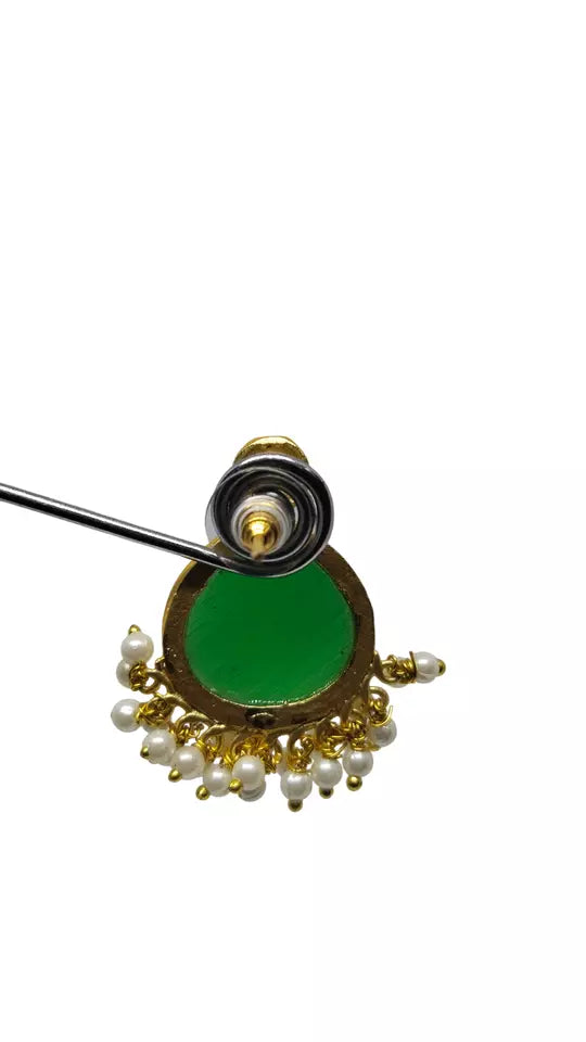 Women Jewelry Indian Earrings Bollywood Green Style Bridal Brass Earrings By Kalra Creations