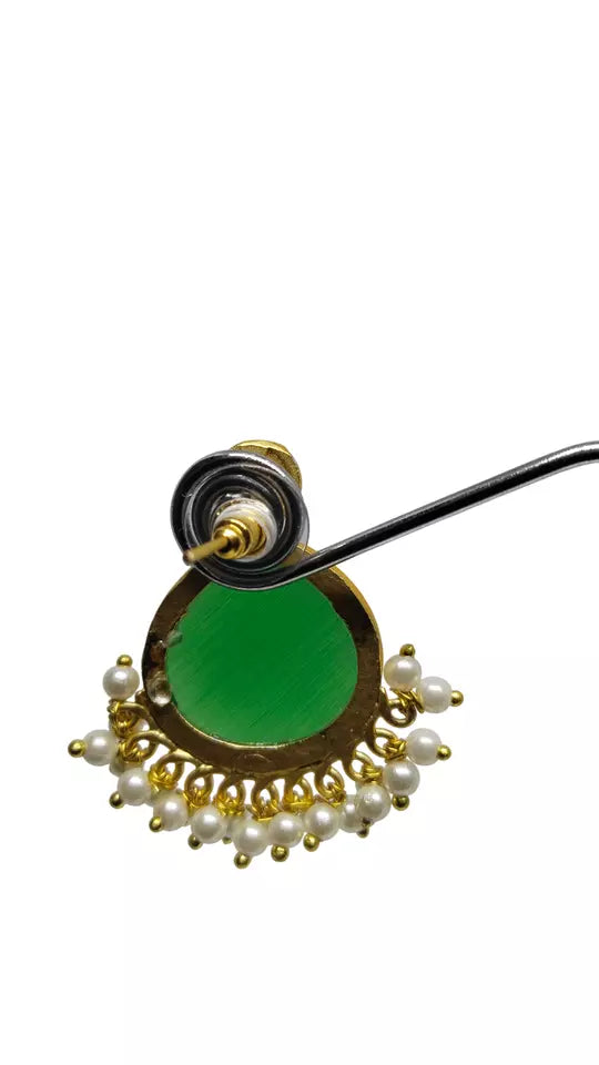 Women Jewelry Indian Earrings Bollywood Green Style Bridal Brass Earrings By Kalra Creations