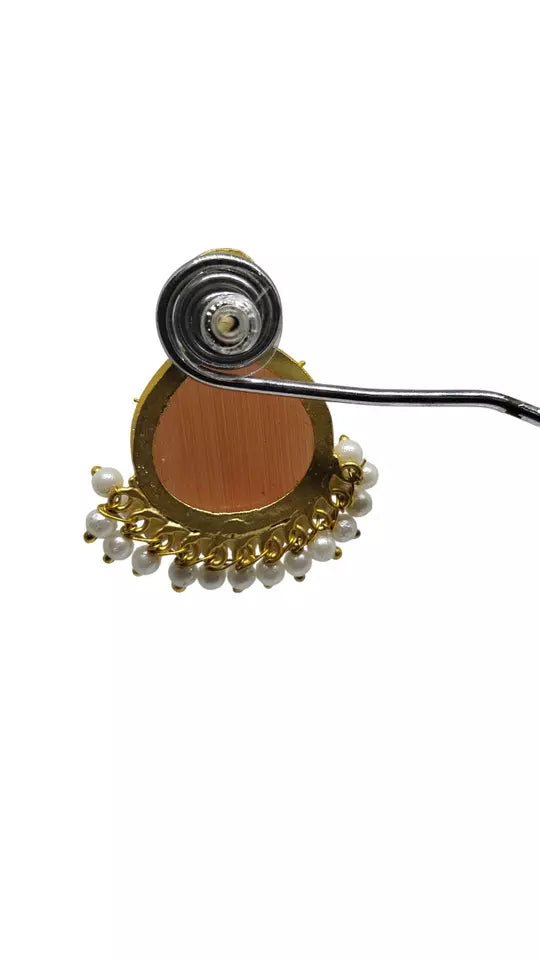 Women Jewelry Indian Gold Tone Earrings Bollywood Style Bridal Brass Earrings By Kalra Creations
