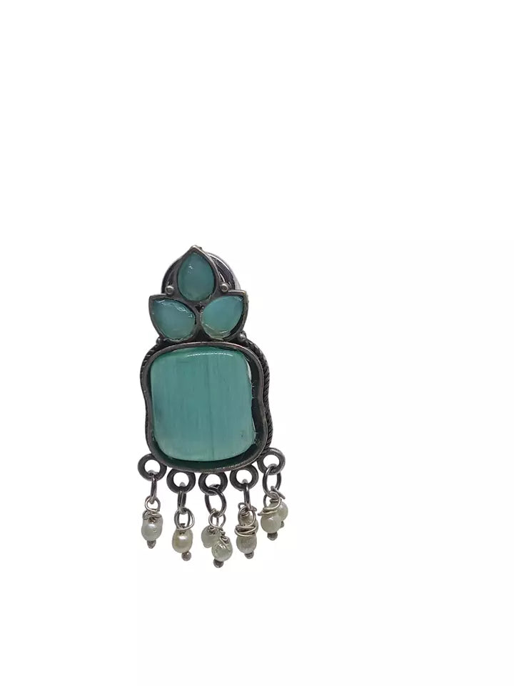 Women Earrings Jewelry Indian Bollywood Style Bridal Brass Stone Earrings By Kalra Creations