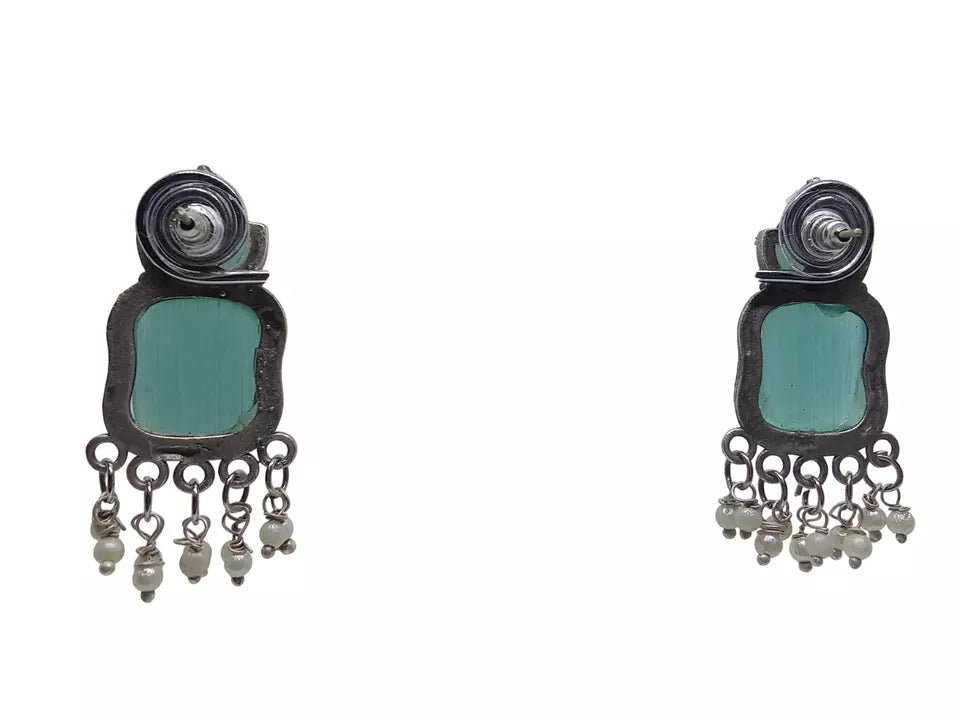 Women Earrings Jewelry Indian Bollywood Style Bridal Brass Stone Earrings By Kalra Creations