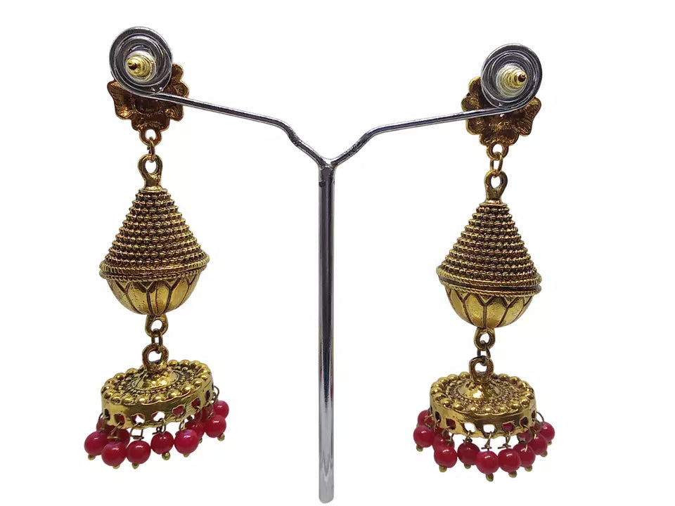 Women Earrings Brass Jewelry Indian Bollywood Style Bridal Brass Earrings By Kalra Creations