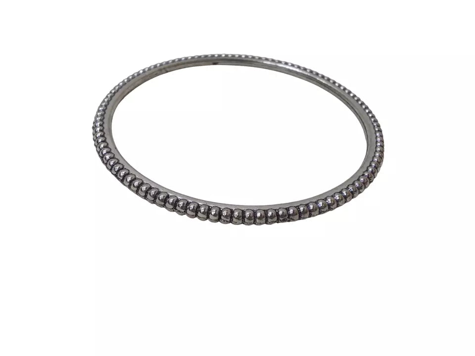 Women Brass Silver Oxidised Bracelet Bangles Brass Rajasthani 5 Pcs Size 2.4 By Kalra Creations