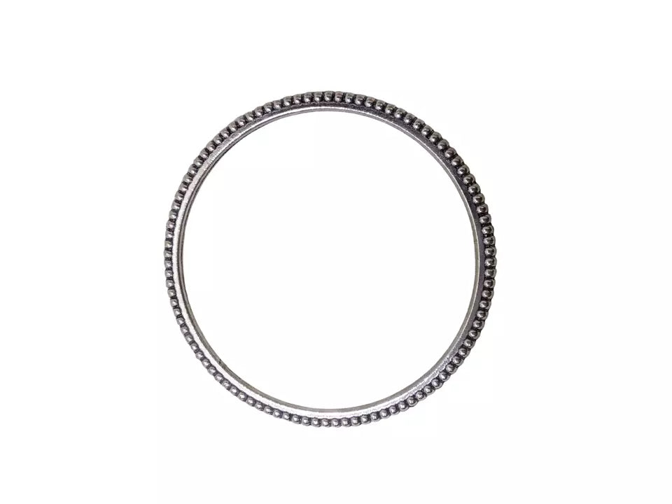 Women Brass Silver Oxidised Bracelet Bangles Brass Rajasthani 5 Pcs Size 2.6 By Kalra Creations