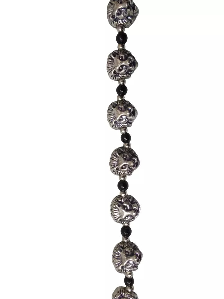 Womens Brass Bracelet Black Beads Bracelet Adjustable Brass By Kalra Creations