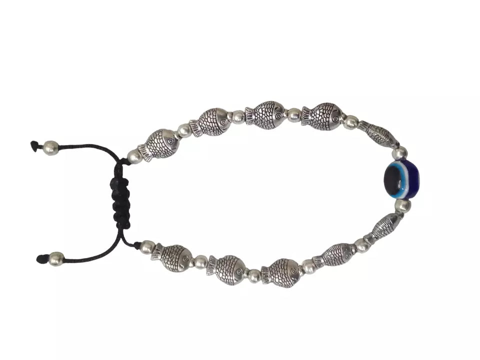 Women Beads Handmade Bracelet Adjustable Evil Eye Indian Bracelet By Kalra Creations